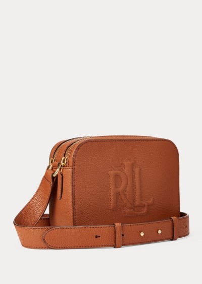 Bolsa Cruzadas Ralph Lauren Mujer Marrom - Leather Hayes - ZRWHL2589